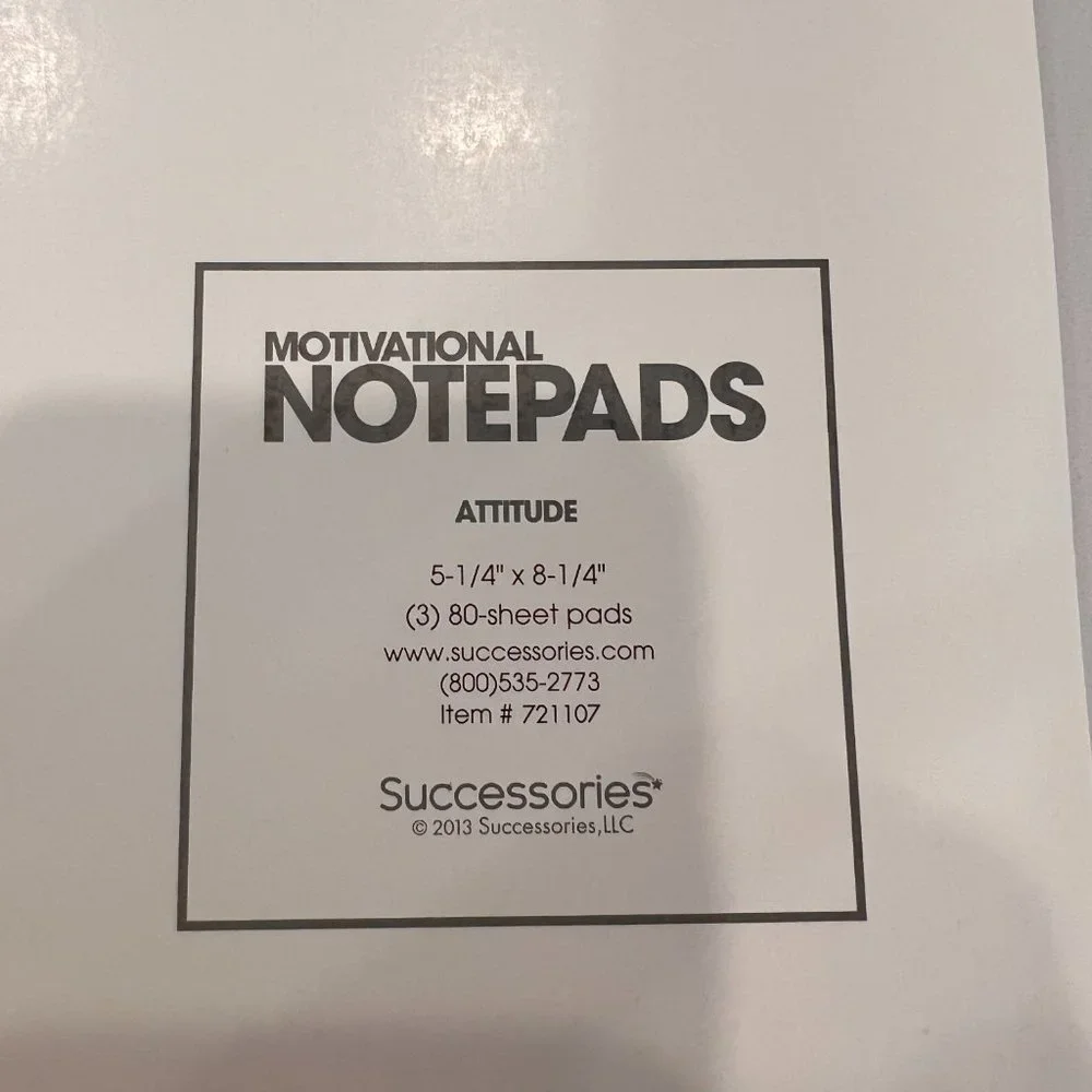 Successories Attitude Motivational Notepads (2) with Matching Pen